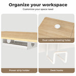 Electric Standing Desk Adjustable Height Metal Frame Natural | Natural