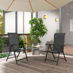 Outdoor Rattan Folding Chair Set W/ Adjustable Backrest | Set-of-2 | Gray