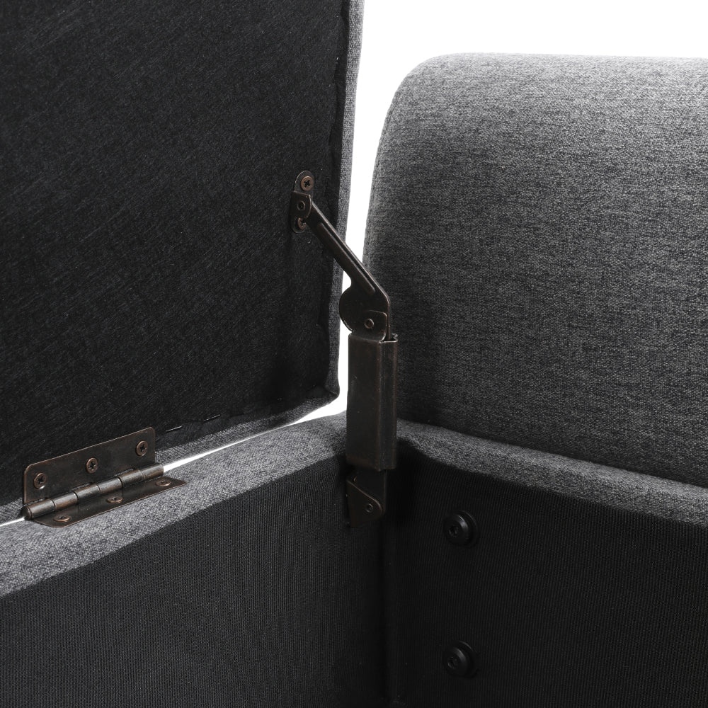 Extra Large Linen Storage Bench – Upholstered Ottoman Seat With Hidden Compartment, 151cm Wide Hallway Or Bedroom Bench | Grey