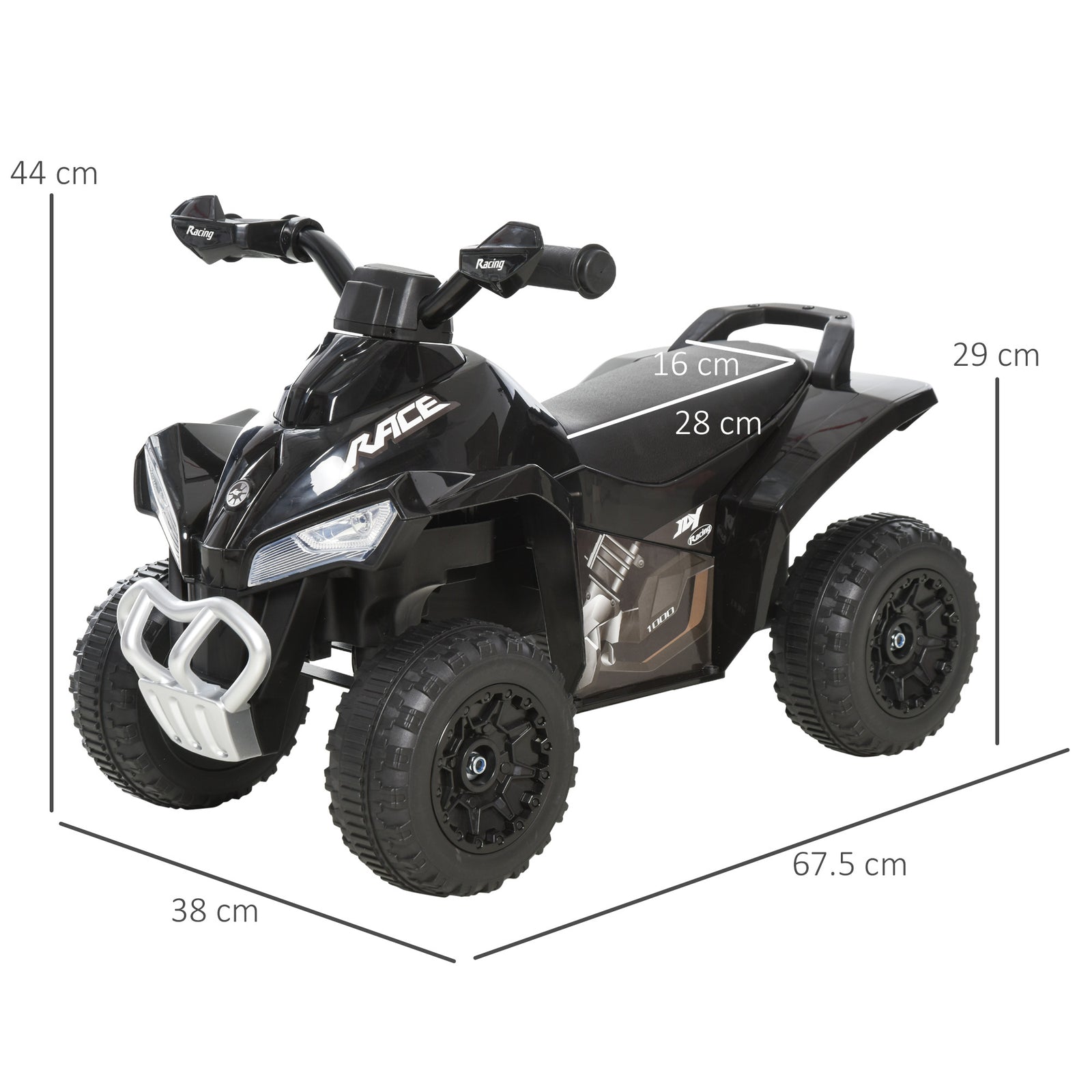 No Power Quad Toddler Ride On Car Foot-to-floor Sliding | Black