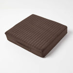 Quilted Polyester Armchair Booster Cushion Cover | 50cm x 50cm | Chocolate