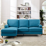 Woodbury 218cm Reversible Velvet Fabric Corner Sofa | 3 | Teal