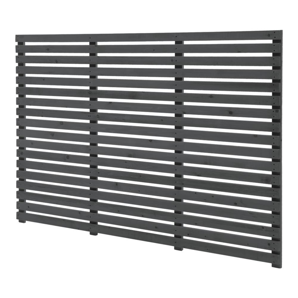 180cm W X 120cm H Garden Privacy Wooden Fence Panel, Solid Pine Slatted Outdoor Fence With Water-based Finish | 120cm | Grey