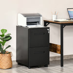 Mobile Lockable File Cabinet With Hanging File Folder | One Size | Black