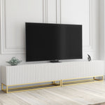 Ripple Duo Tv Unit 200cm - Fluted Design | White