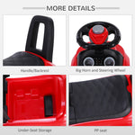 3-in-1 Ride On Car Foot To Floor Slider Toddler W/ Horn Steering | Red