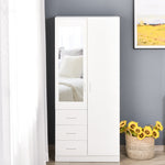 2-door Wardrobe W/ Adjustable Shelf 3 Drawers For Bedroom