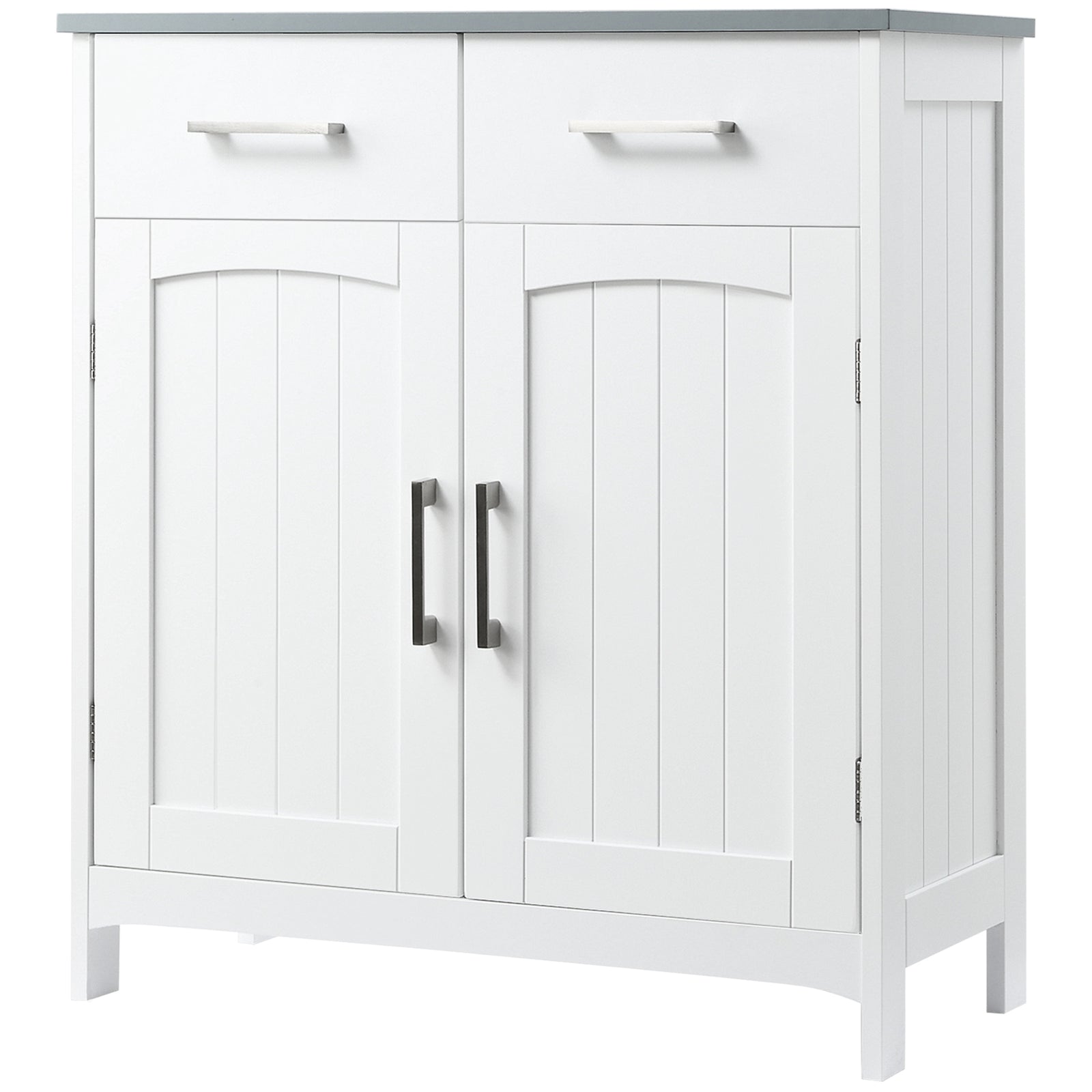 Freestanding Bathroom Cabinet With 2 Drawers 2 Doors