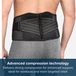 Back Pro - Compression Support Adjustable Compression Straps | Small/Medium | Black
