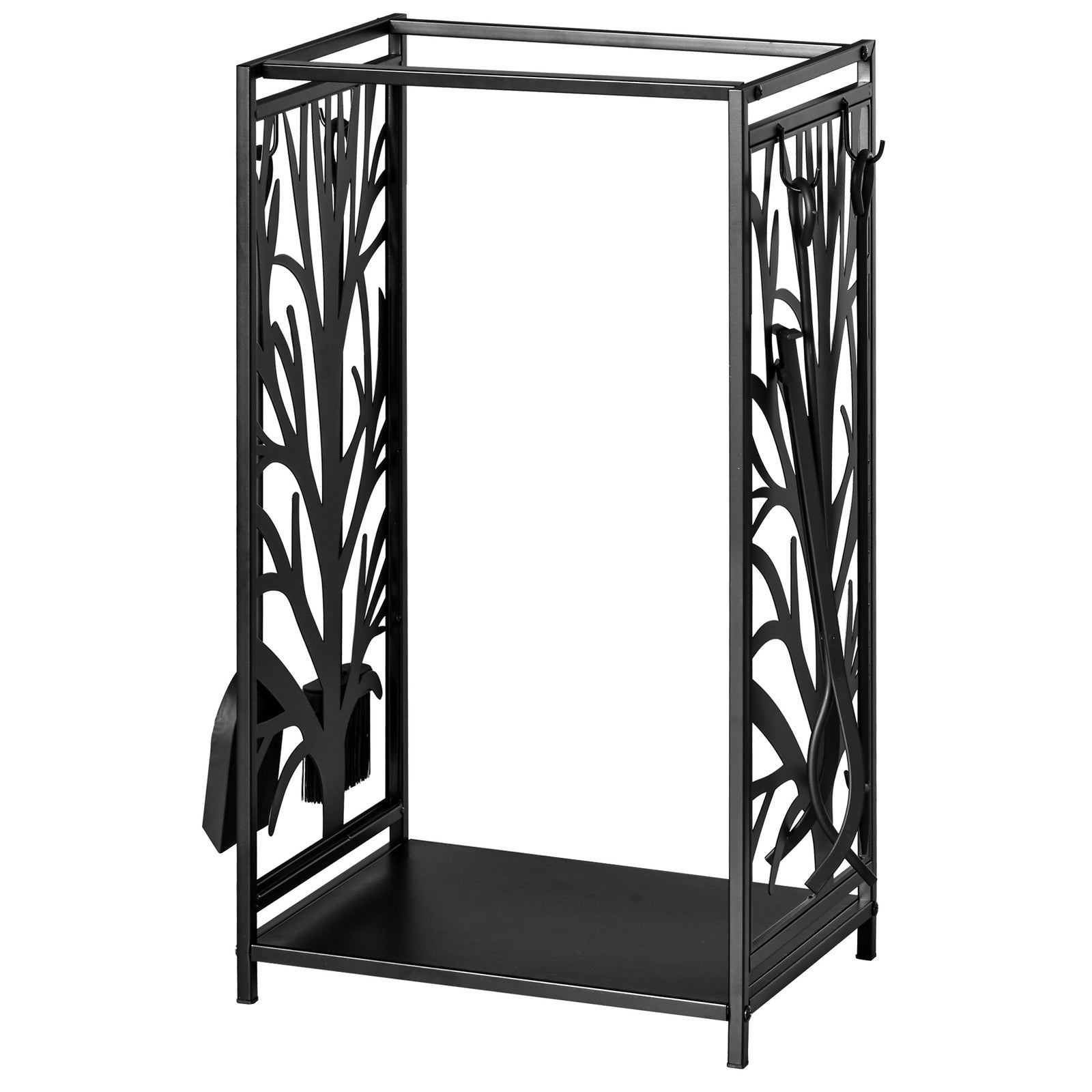 Heavy Duty Log Rack W/ 4 Tools, Black 70H x 46Wcm