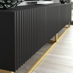 Ripple Duo Tv Unit 200cm - Fluted Design | Black