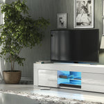 Loom Tv Unit 130cm With Led Lights | White