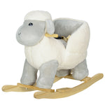 Baby Rocking Horse With Safety Belt, Sound, For 1-3 Years, Grey