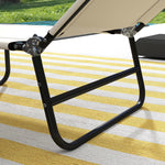 Set Of 2 Folding Beach Chairs W/ Adjustable Back | Set of 2 | Cream