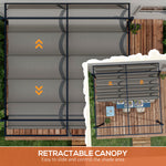 Retractable Pergola Canopy With Aluminium Frame | Large | Dark Gray