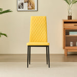 Miami Dining Table With 4 Emily Leather Chairs | Mustard