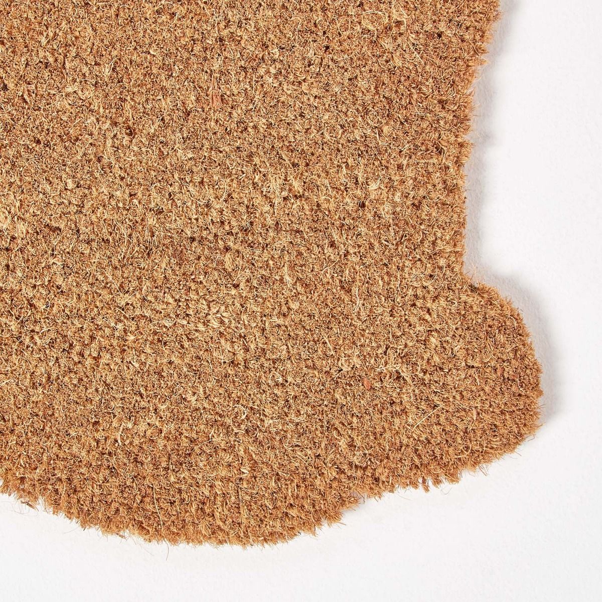 HOMESCAPES Coir Cat Shaped Non-slip Doormat