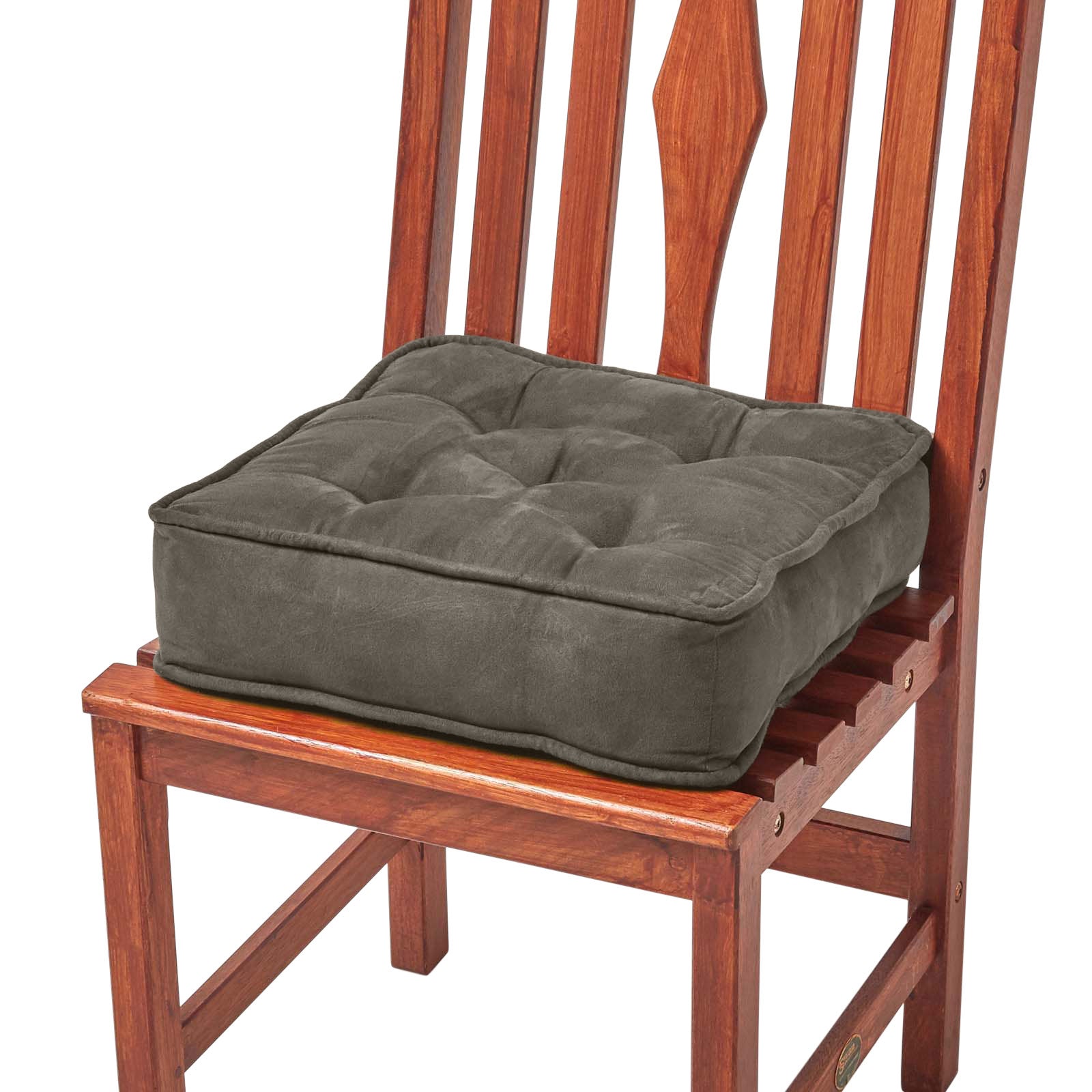 Faux Suede Dining Chair Booster Cushion | 40cm x 40cm | Grey