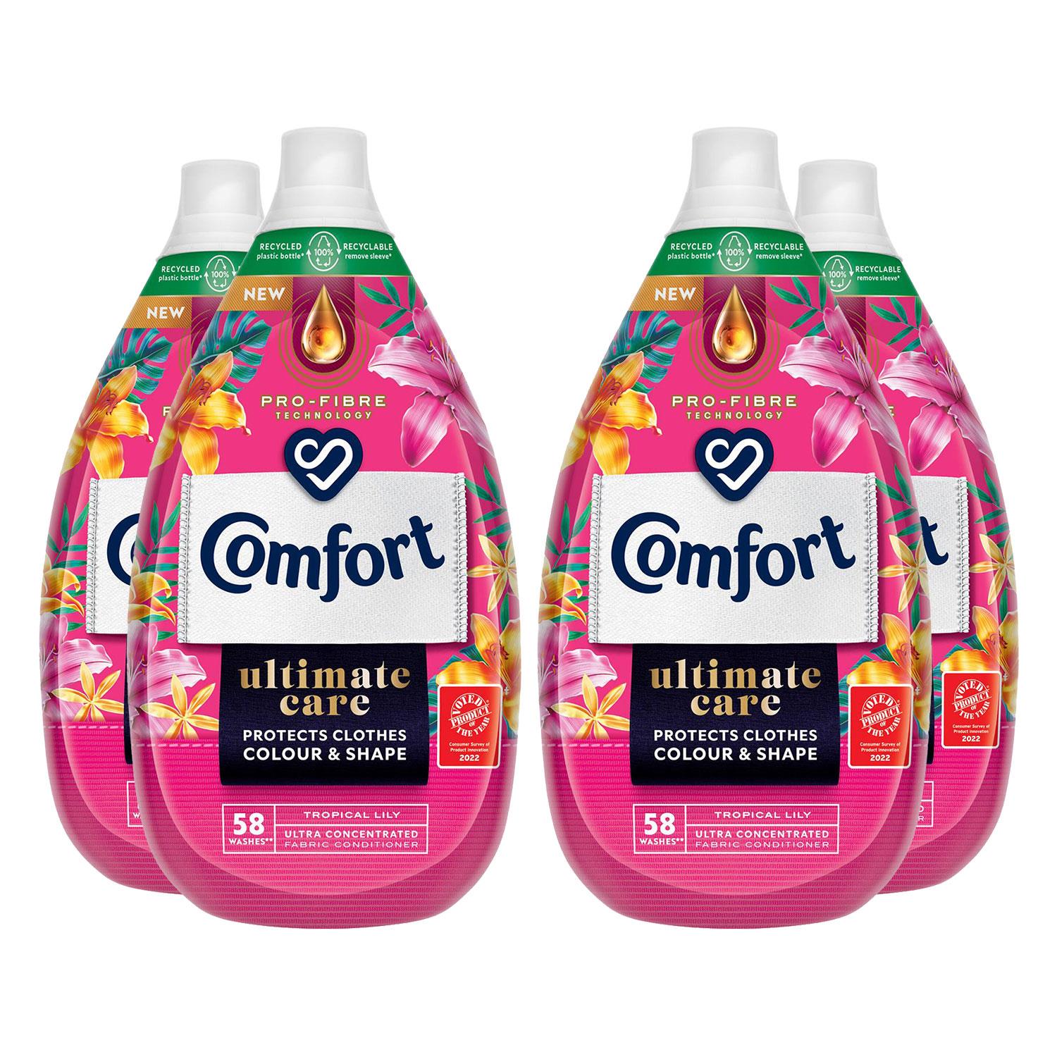 Fabric Conditioner Tropical Lily Ultra Concentrated 870ml, 58 Washes | Set of 4