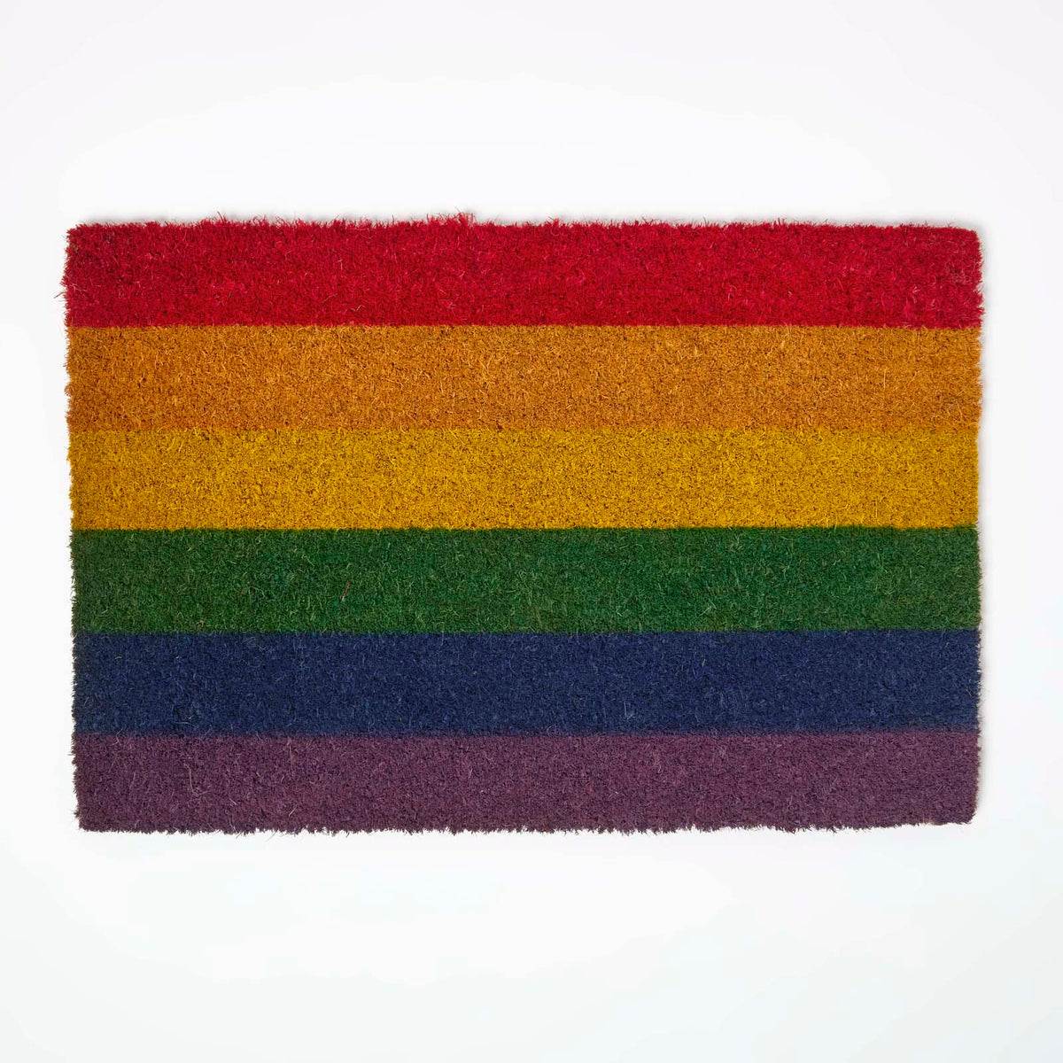 HOMESCAPES Coir Doormat Rainbow Pride Flag, 40 X 60 Cm