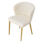 Breeins Set Of 2 Modern Velvet Dining Chairs With Gold Metal Legs