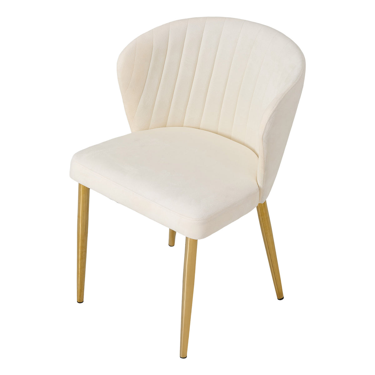 Breeins Set Of 2 Modern Velvet Dining Chairs With Gold Metal Legs