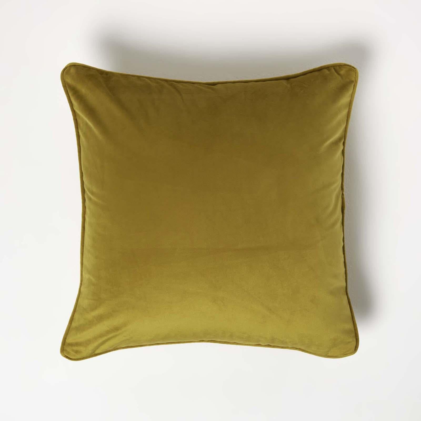 Filled Velvet Cushion With Piped Edge 46 X 46 Cm | 45cm x 45cm | Gold
