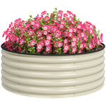 Galvanised Raised Bed With Safety Edging | Cream