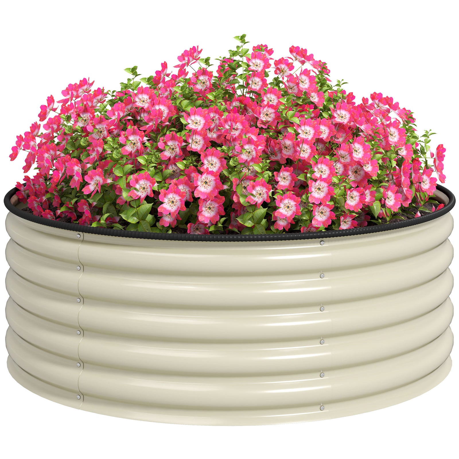 Galvanised Raised Bed With Safety Edging | Cream