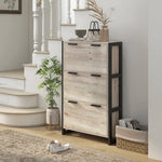 Entryway Shoe Cabinet With 3 Flip Drawers Adjustable Shelves