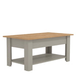 Lift-up Coffee Table - Space-saving Storage For Living Room | Light Grey