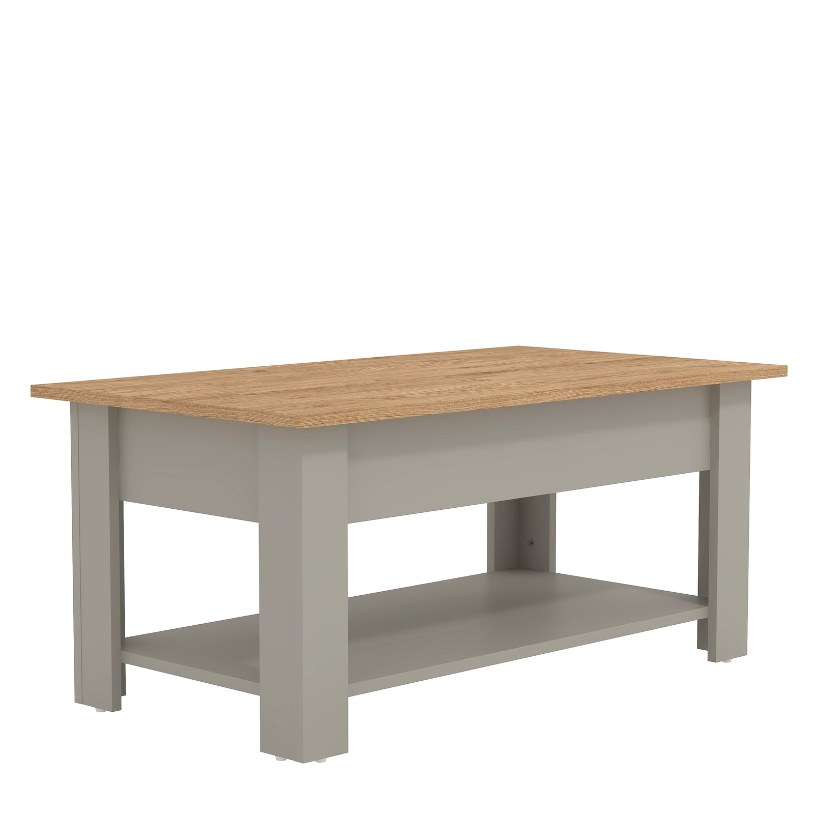 Lift-up Coffee Table - Space-saving Storage For Living Room | Light Grey