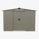 Breeins 8x8FT Apex Roof Metal Garden Storage Shed with Sliding Door