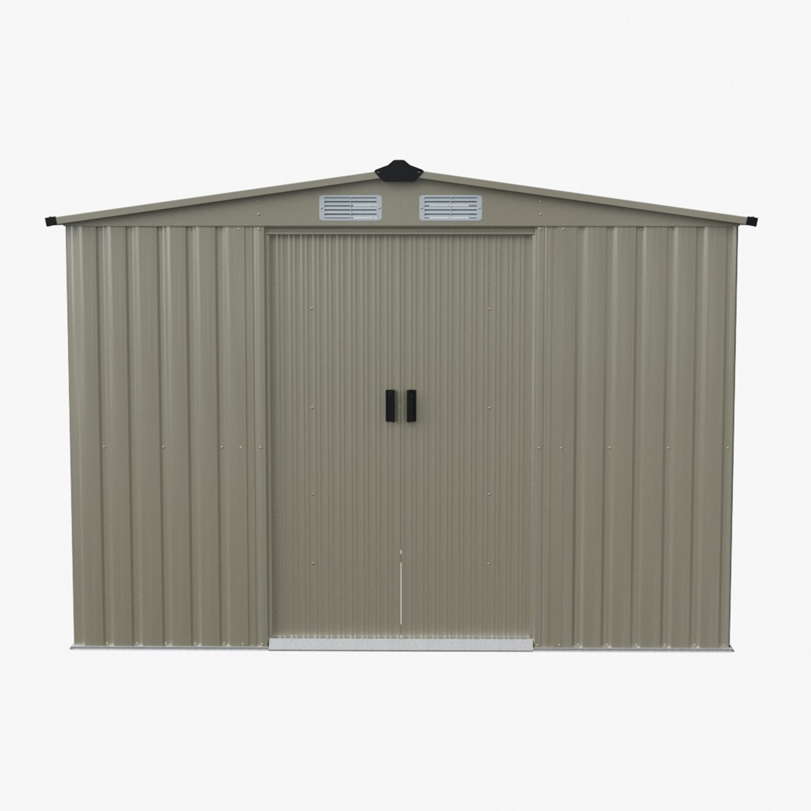Breeins 8x8FT Apex Roof Metal Garden Storage Shed with Sliding Door