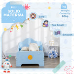 Kids Toddler Bed With Rocket And Planets Patterns, For Boys, Girls, Ages 3-6 Years | Blue
