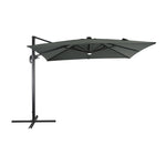 Square Cantilever Parasol With Solar-powered Led Lights | One Size | Dark Grey