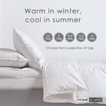 Goose Feather And Down 4.5 Tog Summer Duvet | Single | White