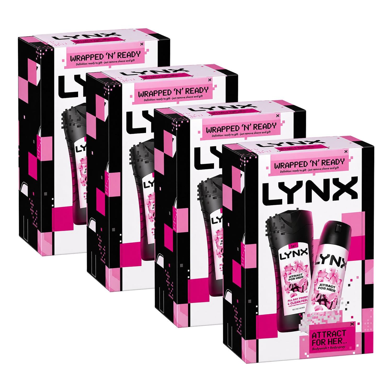 Attract For Her Duo Gift Set: Body Wash & Body Spray | Set of 4