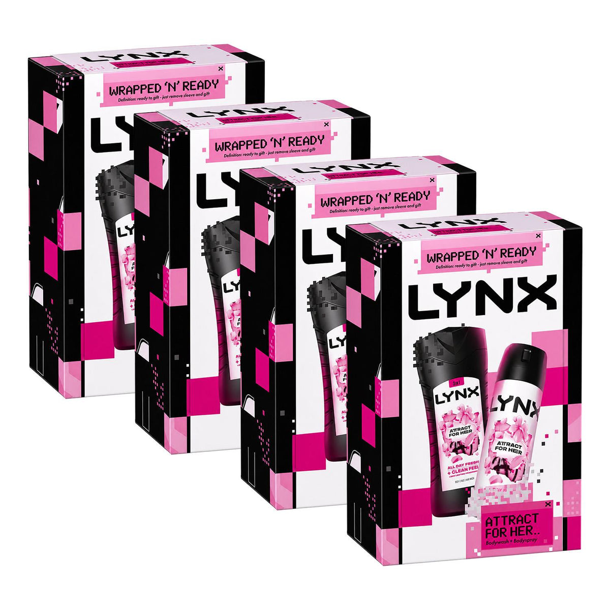 Attract For Her Duo Gift Set: Body Wash & Body Spray | Set of 4