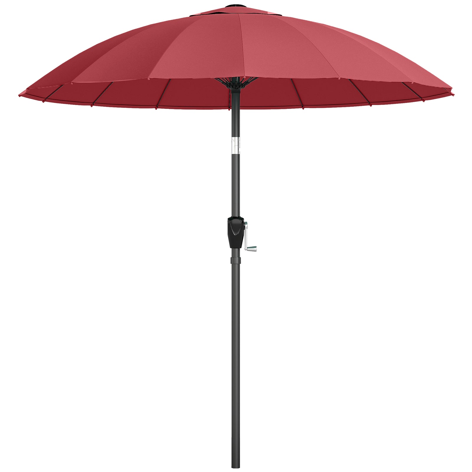 2m Shanghai Garden Parasol Umbrella, Outdoor Sun Shade | Red