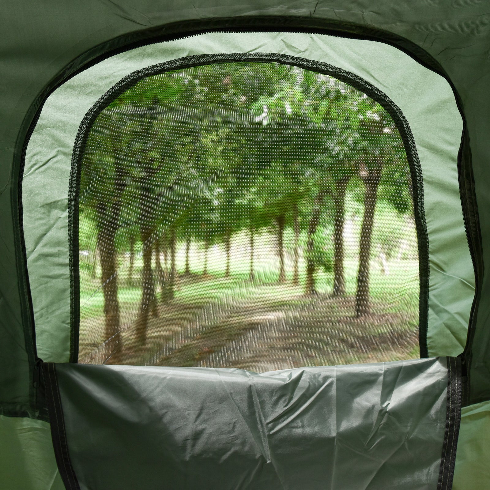 1-person Foldable Camping Tent With Sleeping Bag | Green