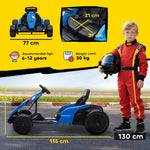 24v Electric Go Kart With Drift Mode, Adjustable Seat | Blue