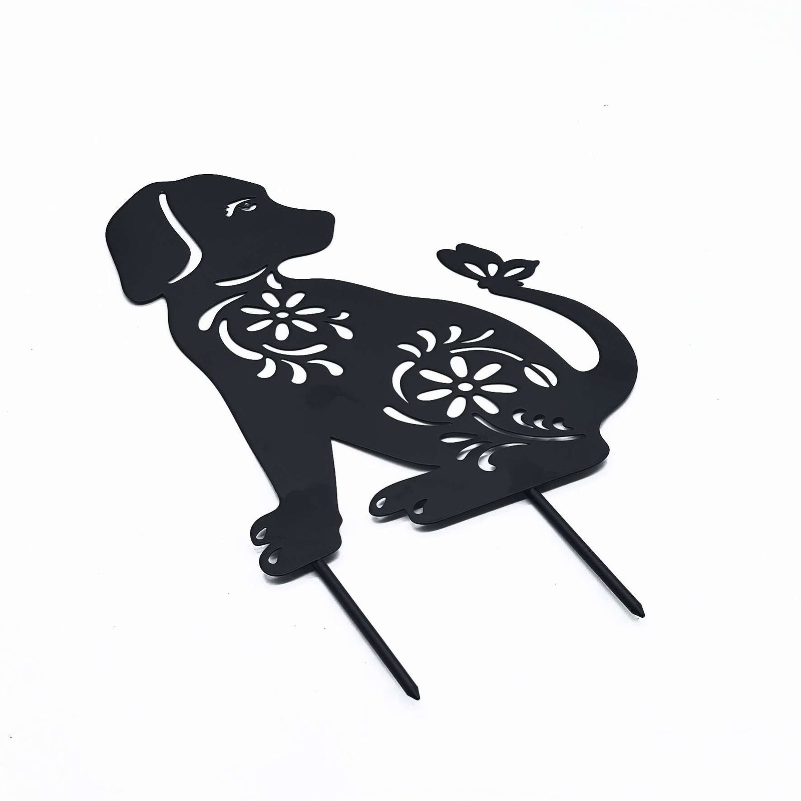 Metal Dog Silhouette Garden Ornament Outdoor Garden Decor