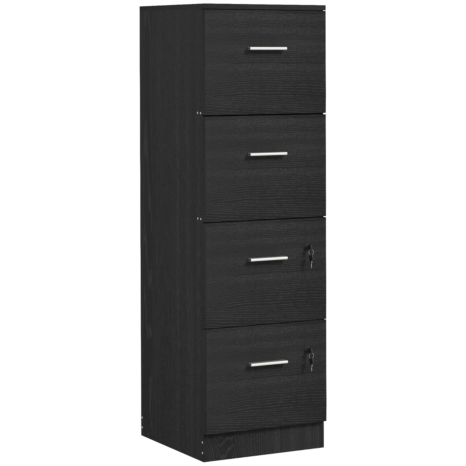 4 Drawer File Cabinet Locking Filing Cabinet | Black