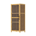 3-tier Narrow Bookcase Storage Cabinet With Acrylic 40cm W Door