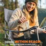 Camping Chair Set Of 2 Portable Folding | Grey