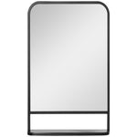 Rectangle Wall Mirror With Shelf 70 X 50/86 X 53cm | Large | Black