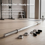 Centra Standard Barbell Bar 140cm Weight Lifting Strength Home Gym Training