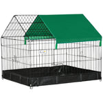 Rabbit Cage Guinea Pig Small Animal Playpen Water Proof Roof 90x75x75 Cm