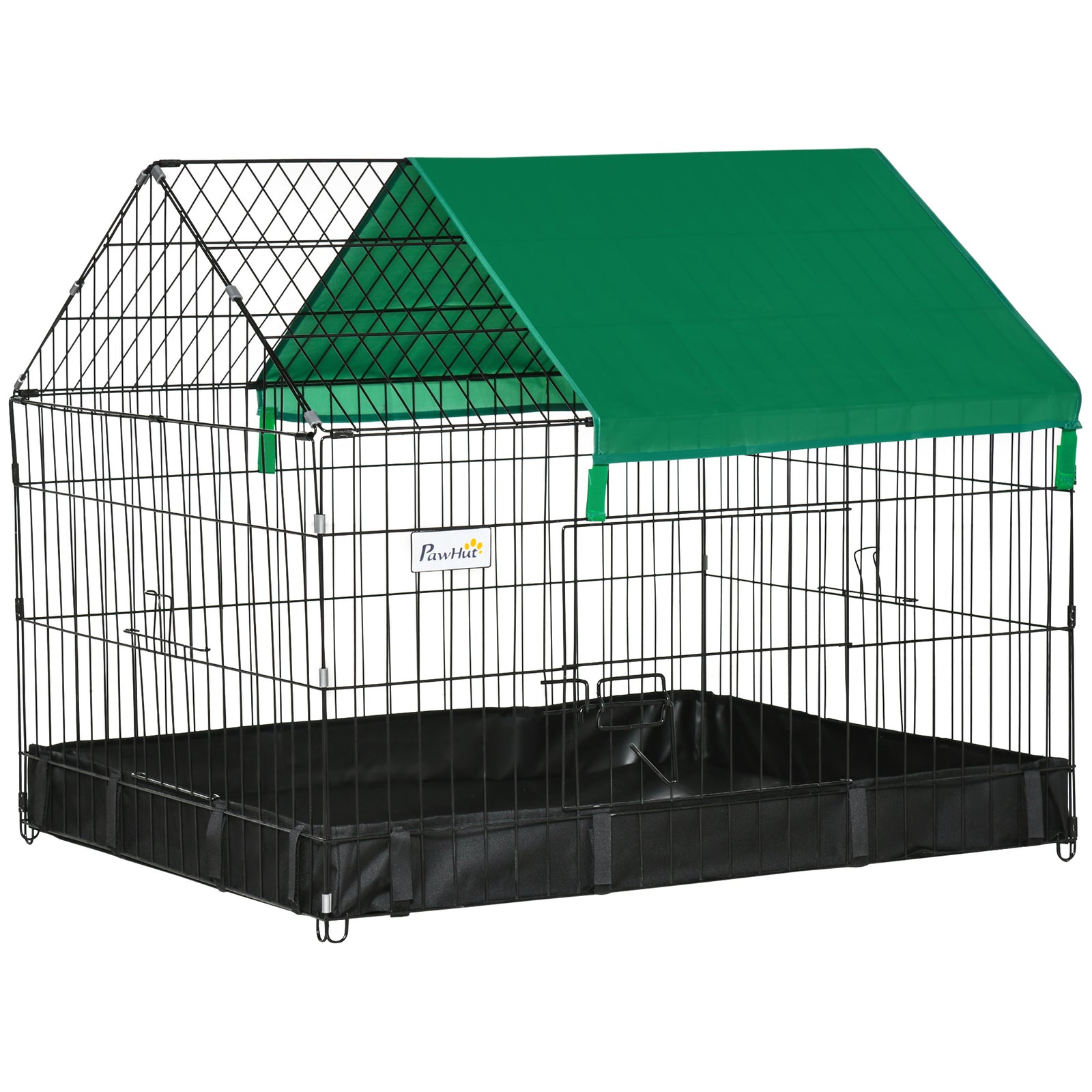 Rabbit Cage Guinea Pig Small Animal Playpen Water Proof Roof 90x75x75 Cm